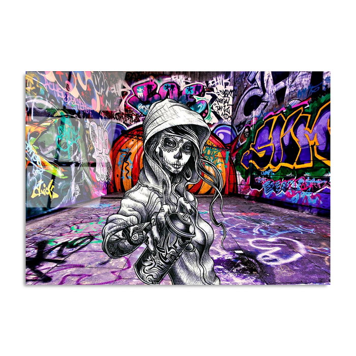 Wallity Pintura en Vidrio Templado Decorativo Multicolor 70 x 100 cm